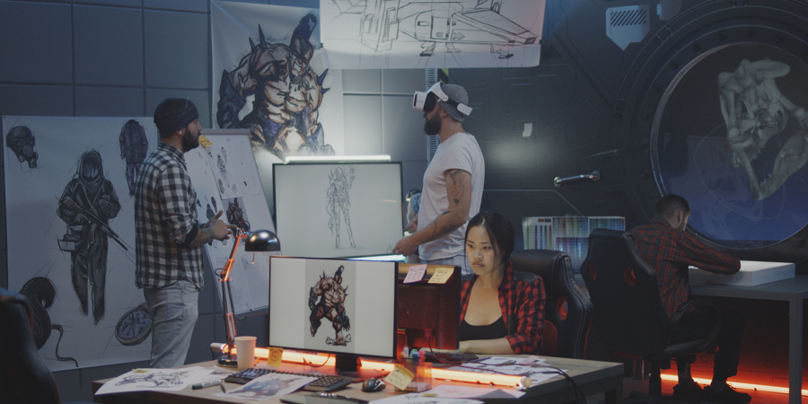 Video Game Designersat work